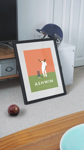 Ravi Ashwin Indian Cricket Team - Test match Player Print A3/A4