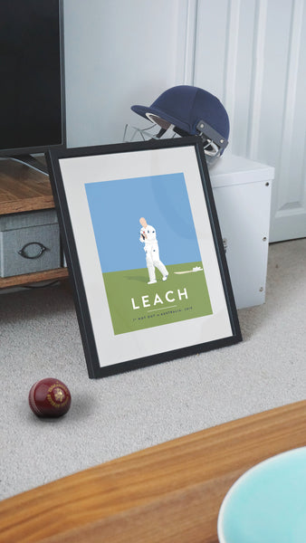 Jack Leach England Cricket Team Player Print A3/A4