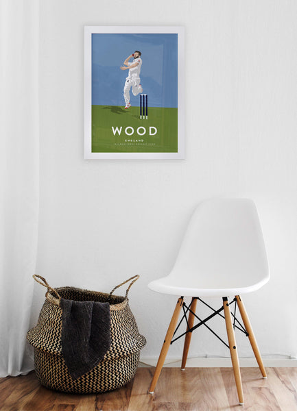 Mark Wood England Cricket A3 & A4 Poster - International Cricket Icon