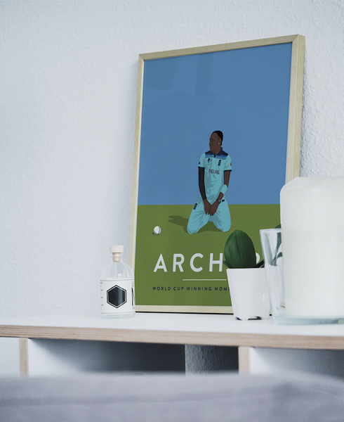 Jofra Archer Cricket World Cup Winning Moment Poster Print A3/A4