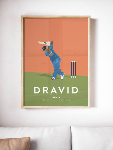 Rahul Dravid India Cricket Team Player Print A3/A4