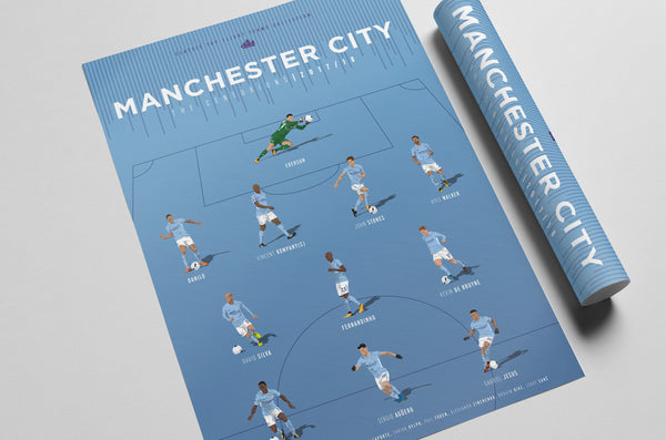 Manchester City Premier League Champions 2017/18 Poster