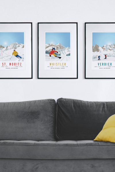 St. Moritz, Engadin, Switzerland Ski Travel Poster