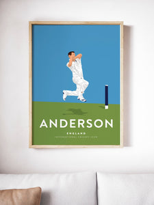 James Anderson England Cricket Poster