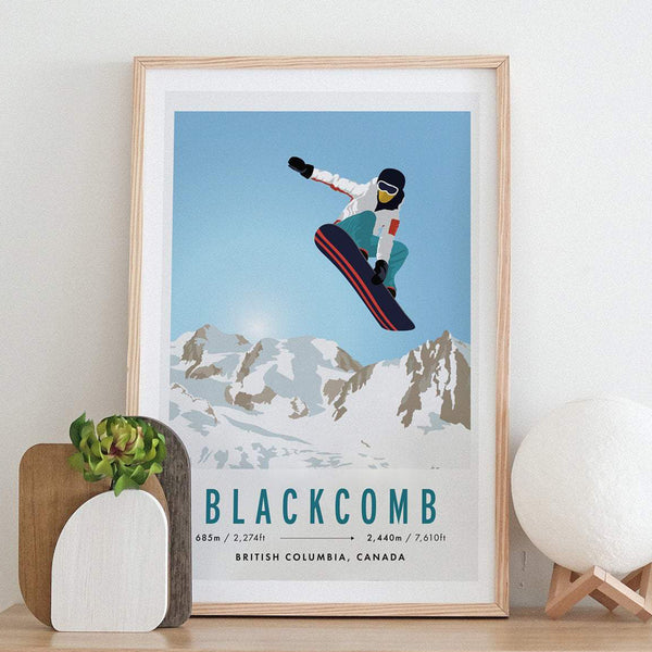 Blackcomb - Whistler, British Columbia, Canada Snowboard Travel Poster