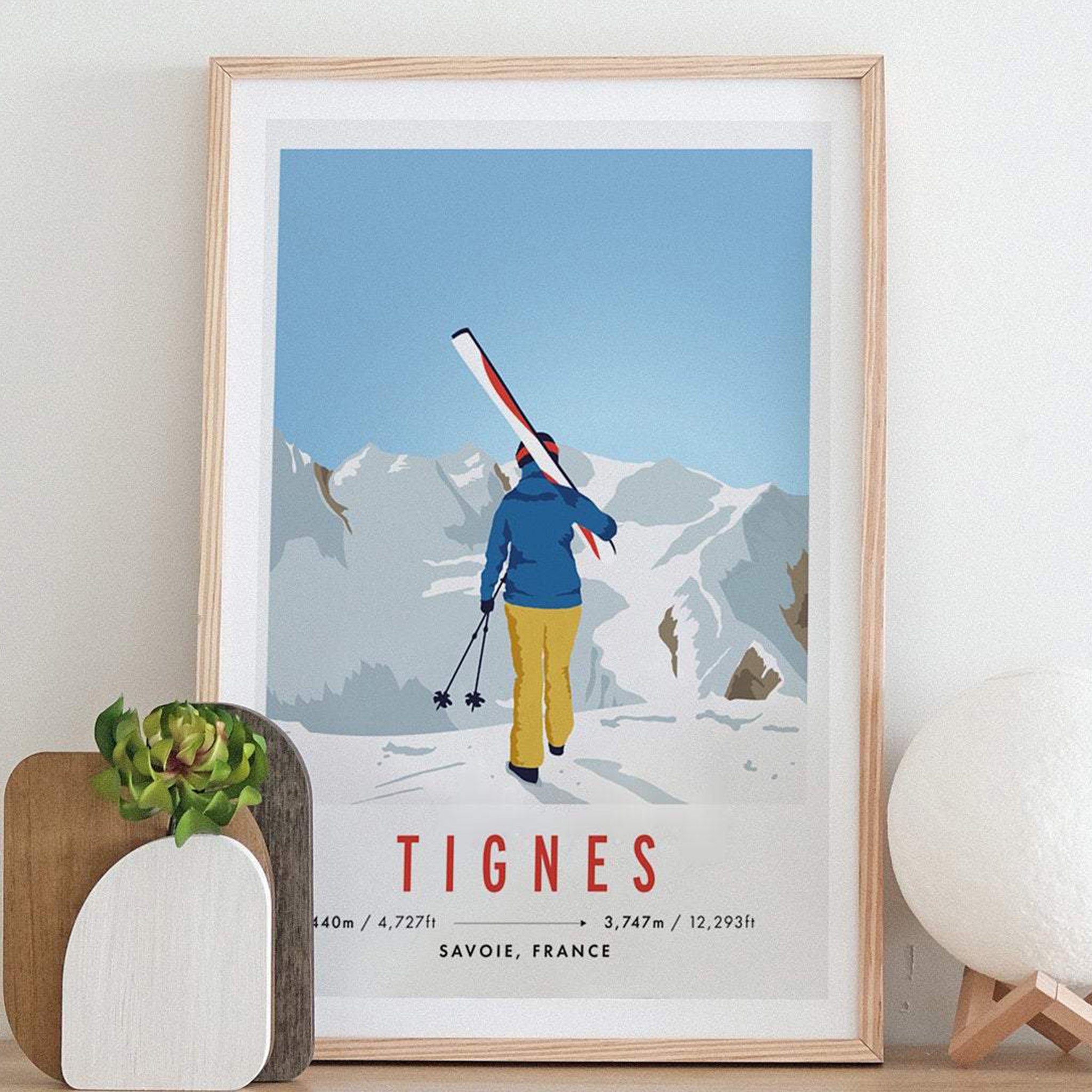 Tignes, Savoie, French Alps Ski Travel Poster