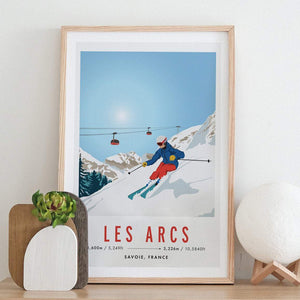 Les Arcs, Savoie, France Ski Travel Poster