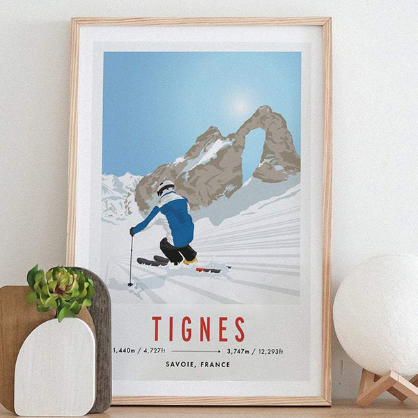Tignes, Savoie, 'Eye of the Needle' France Ski Travel Poster