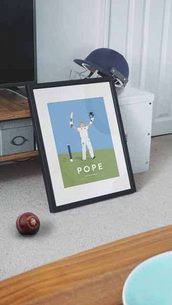 Ollie Pope Poster England Cricket Poster