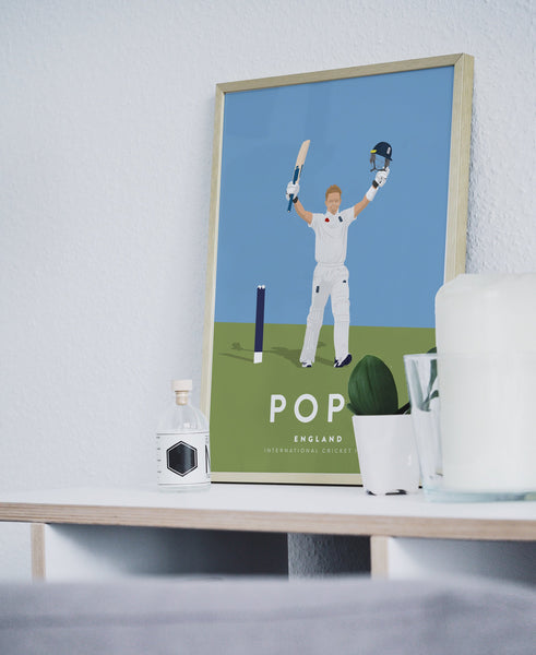 Ollie Pope Poster England Cricket Poster