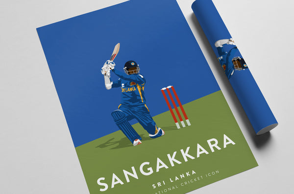 Kumar Sangakkara Sri Lanka Cricket Poster