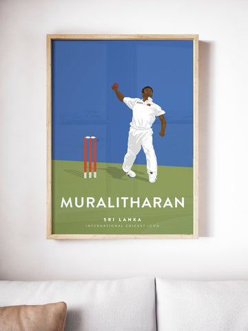 Muttiah Muralitharan Sri Lanka Cricket Poster