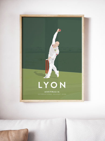 Nathan Lyon Australia Cricket Player Poster A4/ A3 Print