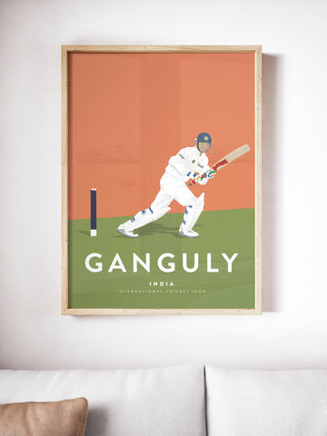 Sourav Ganguly Indian Cricket Player Poster A4/A3 print
