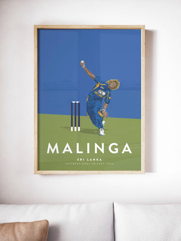 Lasith Malinga Sri Lanka Cricket Team Player Print A3/A4