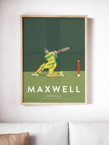 Glen Maxwell Australia Cricket Team Player Print A3/A4