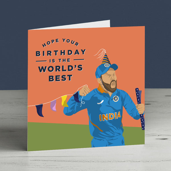 Virat Kohli India Cricket Birthday Card