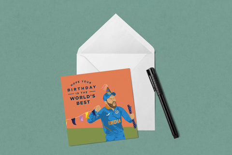 Virat Kohli India Cricket Birthday Card