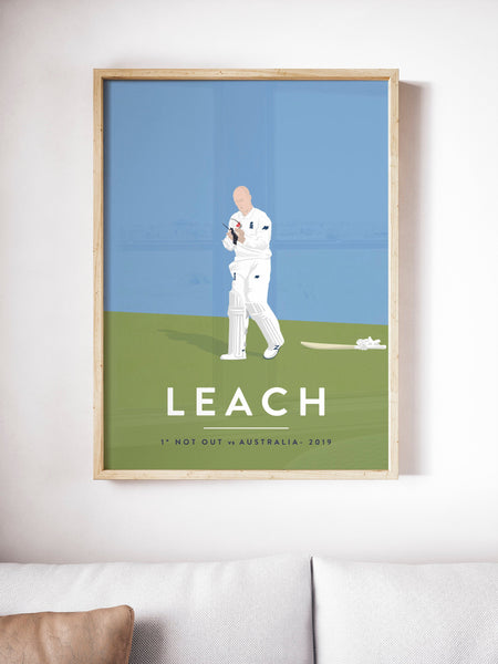 Jack Leach England Cricket Team Player Print A3/A4