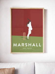 Malcom Marshall West Indies Cricket Team - Legend Player Print A3/A4