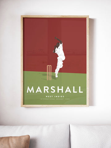 Malcom Marshall West Indies Cricket Team - Legend Player Print A3/A4