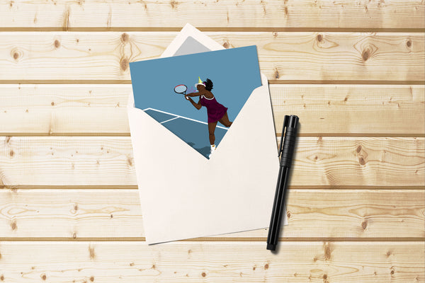 Serena Williams Tennis Greetings Card