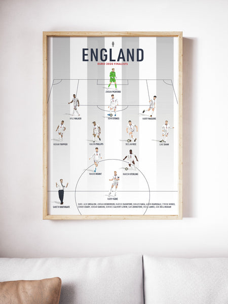 England Euros 2020 Team Print